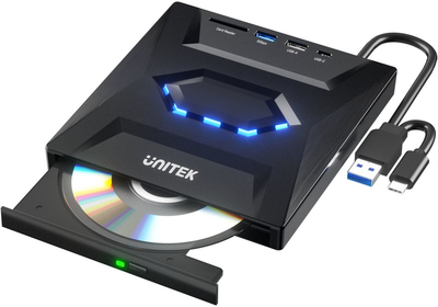 DVD-плеер Unitek External DVD/CD Recorder, 5Gbps USB Hub, SD Card Reader (T1037A01)