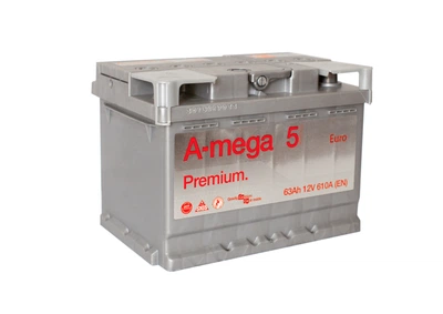 Акумулятор A-mega Premium euro (EU) 63Ah 610А (- +)