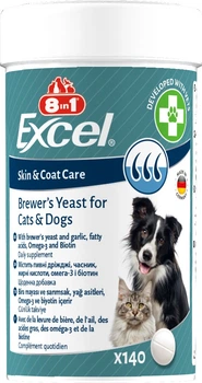 Витамины 8in1 Excel Brewers Yeast для собак и кошек, пивные дрожжи с чесноком, для кожи и шерсти 140 шт