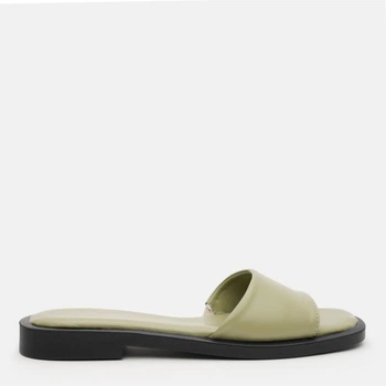 Женские шлепанцы кожаные PARADIZE SHOES SL-2200 41 26.7 см Оливковые (ROZ6501062278)