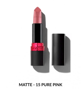 Увлажняющая матовая губная помада Avon «Ультра» 15 Pure Pink/15 Нежный лиловый