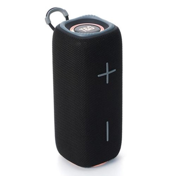 Портативная аккумуляторная 16W Bluetooth колонка BT/USB/TF/FM с ремешком и светомузыкой 18см TG 654 черная