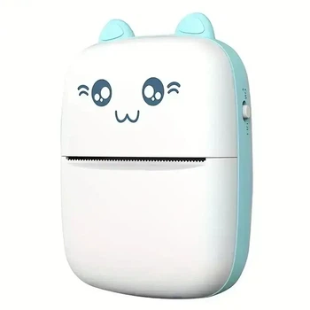 Портативный детский мини принтер (Mini Printer) котик термопринтер с смартфона карманный