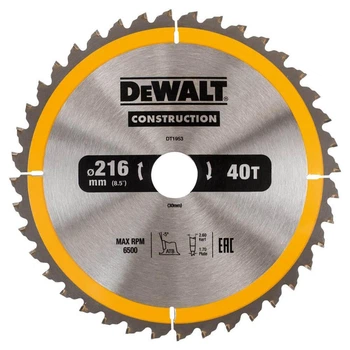 Диск пильний 216 х 30 (40Т) DeWALT DT1953