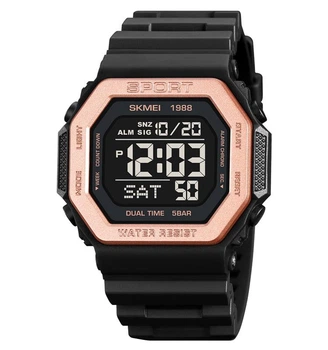 Мужские спортивные электронные часы Skmei 1988 Black_Rose Gold