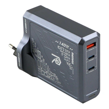 Зарядний пристрій Remax 140W 1USB/2Type-C GaN RP-U106 Gray (RP-U106_Gray)