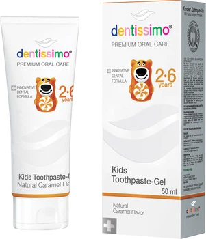 Дитяча зубна паста Dentissimo Kids With Caramel Aroma від 2 до 6 років 50 мл (7640162322393)