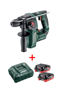 Потужний акумуляторний перфоратор Metabo Powermaxx BH 12 BL 16 : з АКБ 12V 2шт-4.0 Ач, 1.3 Дж (600207850)