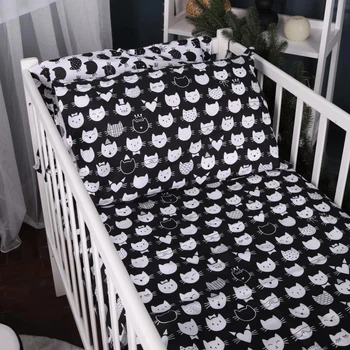 Простынь MirSon Бязь Kids Time 17-0673 Monochrome Meows 150х200 см (2200010185553)