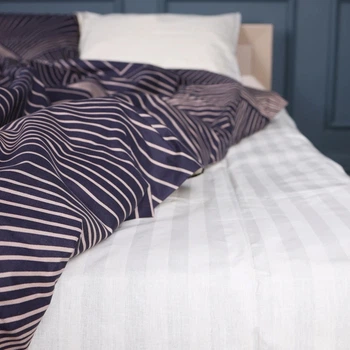 Простынь MirSon Бязь 17-0721 Cream and Grey Stripes 180x220 см (2200010686722)