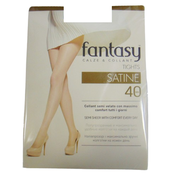 Колготи напівпрозорі Fantasy Satine 40 Den р.3 мокко