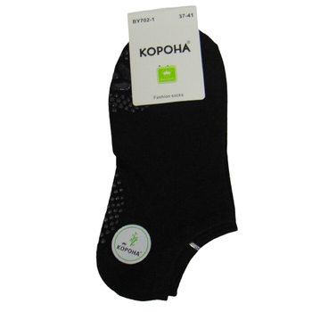 Короткие женские носки с тормозами Корона 37-41 черные 7021