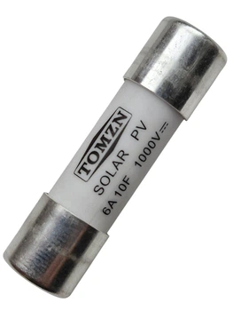 Запобіжник TOMZN 6A 1000V 10x38мм PV клас gPV DC плавкий циліндричний для сонячних панелей (Solar FUSE 1038 PV систем)