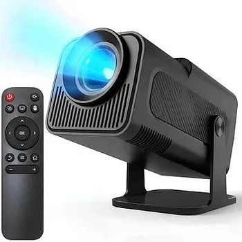 Міні-проектор 4K Full HD 1080P, підтримує Wi-Fi 6 і BT 5.0 із вбудованою ОС Android 11.0, 150-дюймовий, автоматична корекція трапецеїдальних спотворень, чорний