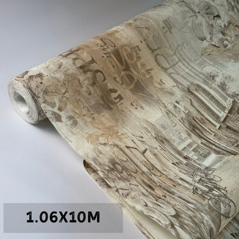 Обои виниловые бежевые с рисунком Славянские обои 504-01 флизелиновые 1.06х10 м для детской, спальни, зала