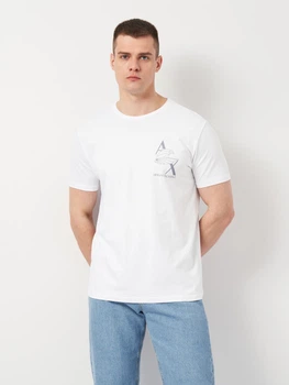 Футболка хлопковая мужская Armani Exchange 11472.2 S Белая с принтом (smt2000000031118)