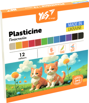 Пластилін YES O'range Line 12 кольорів 240 г (540689) (4823091918773)