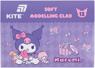 Пластилін восковий Kite Kuromi 12 кольорів 240 г (HK24-1086)