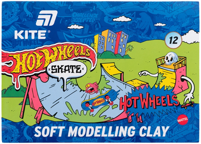 Пластилін восковий Kite Hot Wheels Skate 12 кольорів 240 г (HW25-1086-2)