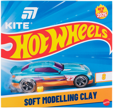 Пластилін восковий Kite Hot Wheels 8 кольорів 160 г (HW25-082)