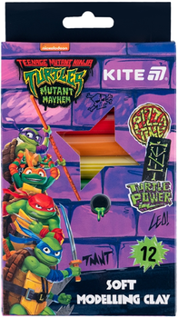 Пластилін восковий Kite Ninja Turtles 12 кольорів 200 г (NT25-086)