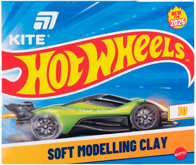 Пластилін восковий Kite Hot Wheels 10 кольорів 200 г (HW25-084)