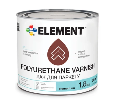 Лак для паркета ELEMENT POLYURETHANE VARNISH глянцевый 1,8 кг