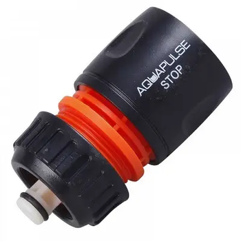 Коннектор с аквастопом 1/2"-5/8" 12,5-15мм для поливочного шланга Aquapulse Standart