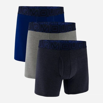 Набор трусов боксеров мужских хлопковых Under Armour Underwear Boxers Ua Performance Cotton - Solid 1383889-410 XL 3 шт Синий/Серый/Темно-синий (1200122271879)