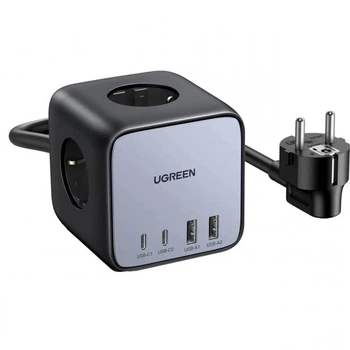 Зарядний пристрій Ugreen 2Type-C 2USB 65W 3A DigiNest Cube CD268 Black