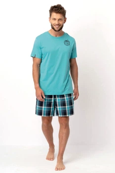 Комплект: футболка и шорты Key 54(2XL) Бирюзово-синий (112571)