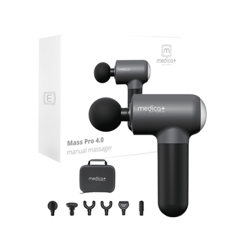 Перкуссионный массажер для тела и мышц Medica+ MassHand Pro 4.0 Black