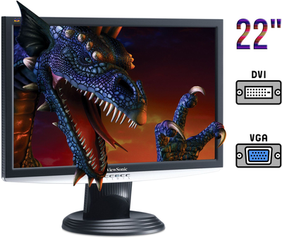 Монитор ViewSonic VX2240W / 22" (1680x1050) TN / DVI, VGA / VESA 100x100 б/у