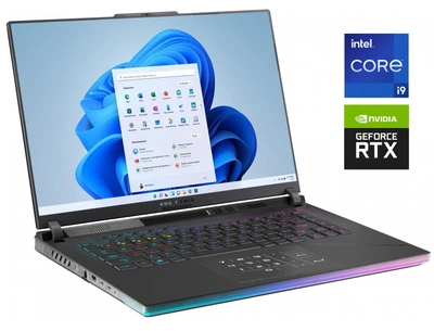 Игровой ноутбук Asus ROG Strix Scar 16 G634JY / 16" (2560x1600) IPS / Intel Core i9-13980HX (24 (32) ядер по 2.2 - 5.5 GHz) / 32 GB DDR5 / 1000 GB SSD / nVidia GeForce RTX 4090, 16 GB GDDR6, 256-bit / WebCam б/у