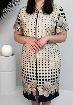 Халат женский на замочке N.EL. 266-13-2 XXL синий 80752