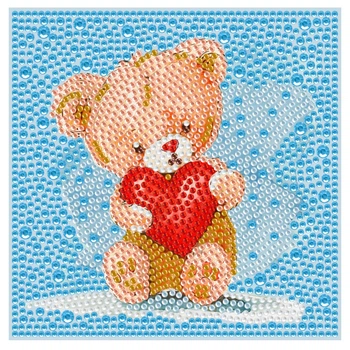Алмазная мозаика "Мишка Тедди" Brushme DM5003 с рамкой 15х15 см