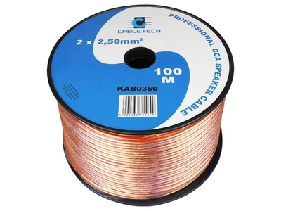 Кабель акустичний Cabletech 2x2.5 CCA 100м прозорий KAB 0360