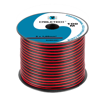 Кабель акустический Cabletech 2x1.0 CCA 100м красно-черный KAB 0391
