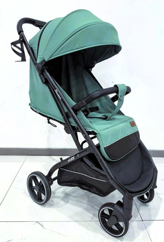 Детская прогулочная алюминиевая коляска "JOY" Elegans A-40481 с телескопической ручкой зеленая