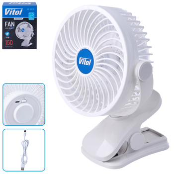Вентилятор Vitol ВН12661 150мм USB 5V на кліпсі