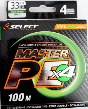 Шнур Select Master PE 100m 0.27 мм 33кг темно-зеленый