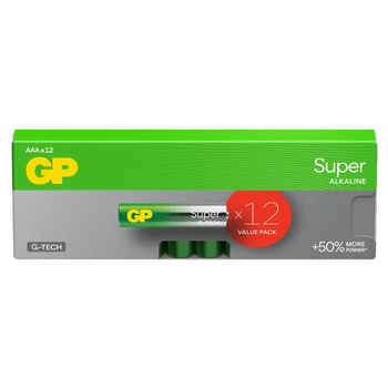 Батарейка щелочная GP Super Alkaline G-TECH (GP24AETA21-2GVPPAB12), AAA/LR03, коробочка 12шт