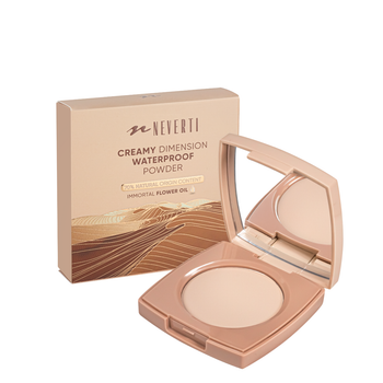 Пудра для лица водостойкая компактная Neverti Creamy Dimension (NP202), 001 Porcelain Beige Светло-бежевая