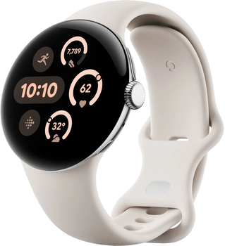 Смарт-часы Google Pixel Watch 3 41 mm Silver Porcelain (GA05735-DE)
