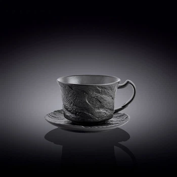 Чашка с блюдцем Wilmax Slatestone Black WL-661151 / AB (180мл)