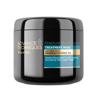 Маска для волос с аргановым маслом Avon Advance Techniques Absolute Nourishment Treatment Mask Infused With Argan & Coconut Oil Абсолютное питание 375 мл