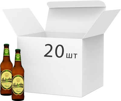 Упаковка пива Hubertus Premium світло фільтроване 4.7% 0.5 л х 20 шт. (8594167510301)