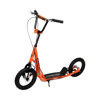 Самокат SR 2-045-3-OR, стальной, резиновые колёса, оранжевый, для взрослых
