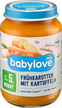 Молода морква з картоплею для дітей з 5 місяців, 190 грам, TM Babylove