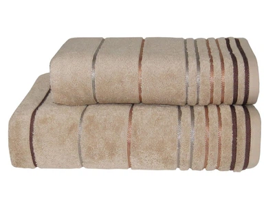 Полотенце махровое Parisa. Stripe Cotton D-272 бежевого цвета-50х90